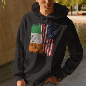 Ivory Coast USA Flag - Half American Hoodie
