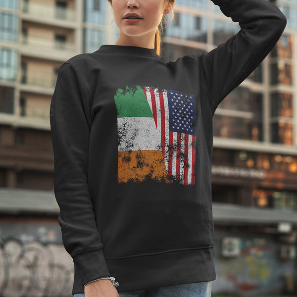 Ivory Coast USA Flag - Half American Sweatshirt