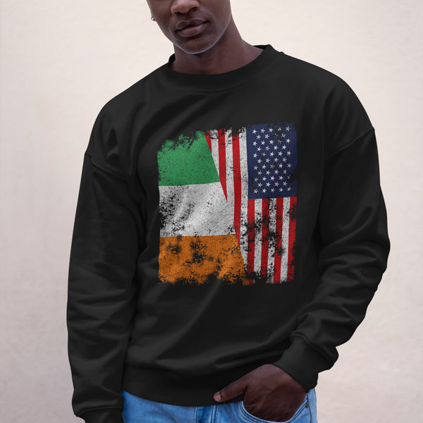 Ivory Coast USA Flag - Half American Sweatshirt