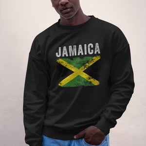 Jamaica Flag Distressed - Jamaican Flag Sweatshirt
