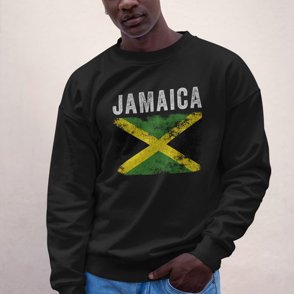 Jamaica Flag Distressed - Jamaican Flag Sweatshirt
