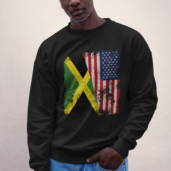 Jamaica USA Flag - Half American Sweatshirt