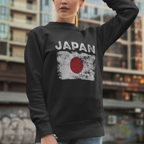 Japan Flag Distressed - Japanese Flag Sweatshirt