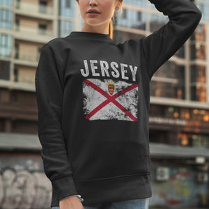 Jersey Flag Distressed - Jersey Flag Sweatshirt