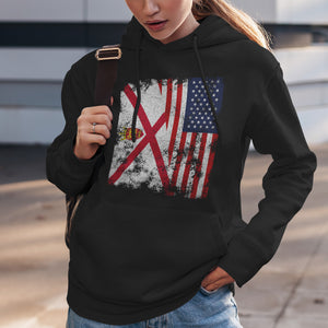 Jersey USA Flag - Half American Hoodie