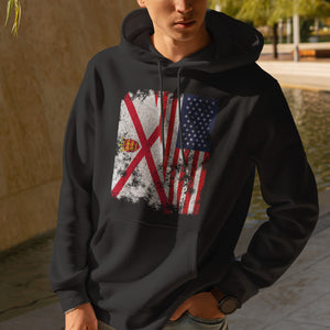 Jersey USA Flag - Half American Hoodie