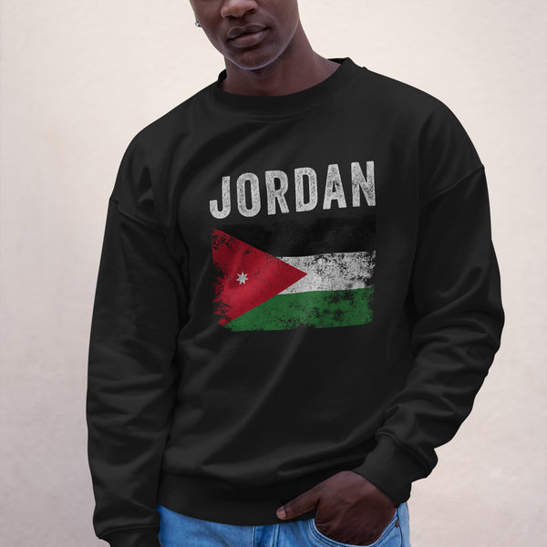 Jordan Flag Distressed - Jordanian Flag Sweatshirt