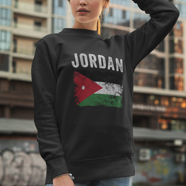 Jordan Flag Distressed - Jordanian Flag Sweatshirt