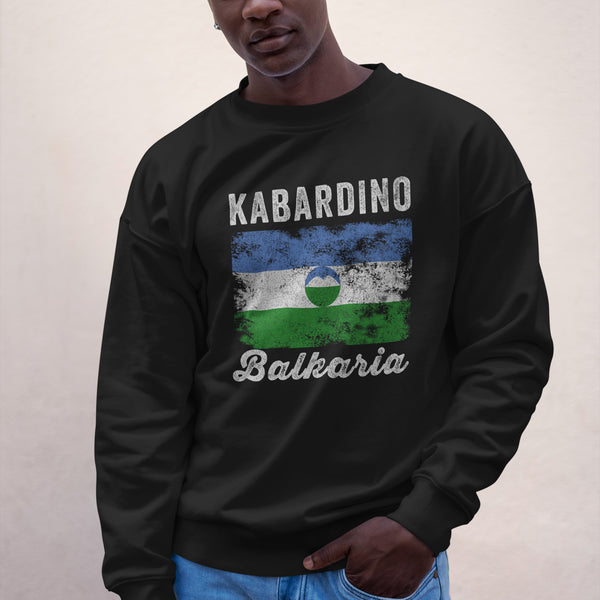 Kabardino Balkaria Flag Distressed Sweatshirt