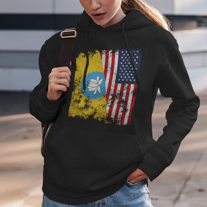 Kalmykia USA Flag - Half American Hoodie