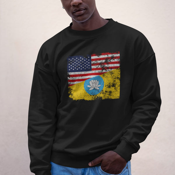 Kalmykia USA Flag Sweatshirt