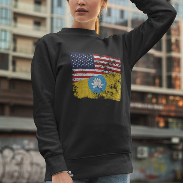 Kalmykia USA Flag Sweatshirt