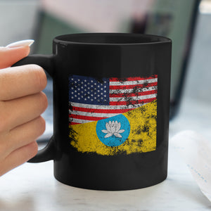Kalmykia USA Flag Mug