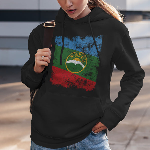 Karachay Cherkessia Flag Hoodie Black / S
