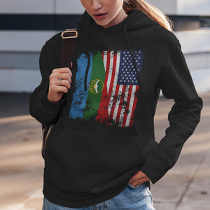Karachay Cherkessia USA Flag Hoodie
