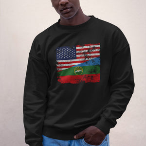 Karachay Cherkessia USA Flag Sweatshirt