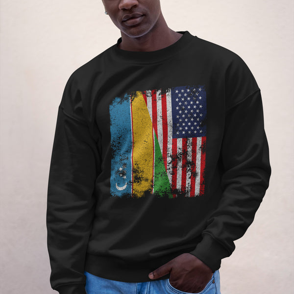 Karakalpakstan USA Flag - Half American Sweatshirt