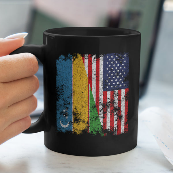 Karakalpakstan USA Flag - Half American Mug