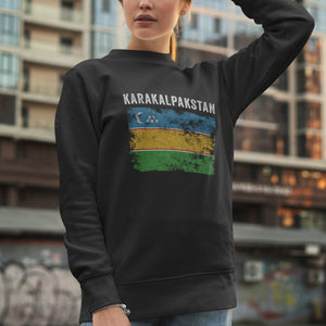 Karakalpakstan Flag Distressed Sweatshirt