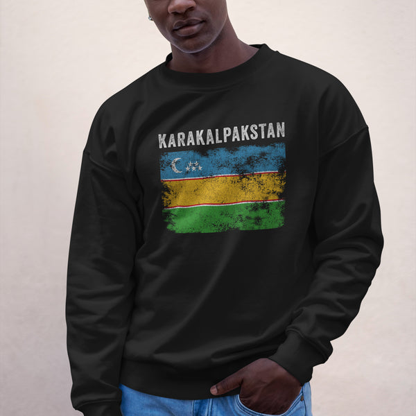 Karakalpakstan Flag Distressed Sweatshirt