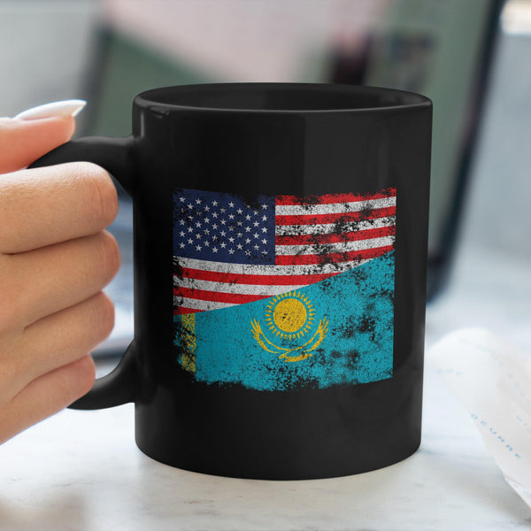 Kazakhstan USA Flag Mug