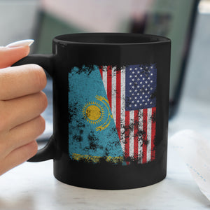 Kazakhstan USA Flag Mug