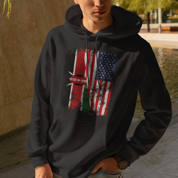 Kenya USA Flag - Half American Hoodie