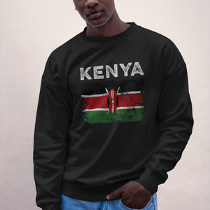 Kenya Flag Distressed - Kenyan Flag Sweatshirt