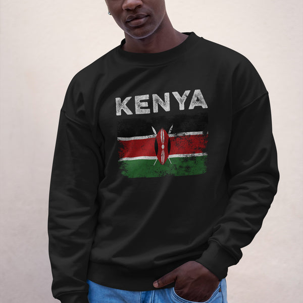 Kenya Flag Distressed - Kenyan Flag Sweatshirt