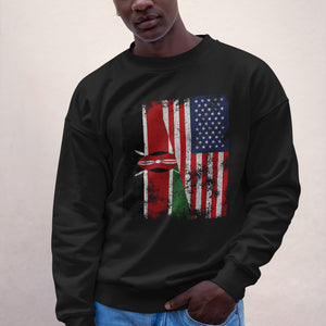 Kenya USA Flag - Half American Sweatshirt