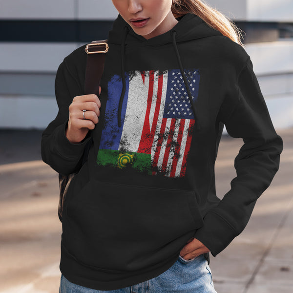 Khakassia USA Flag - Half American Hoodie
