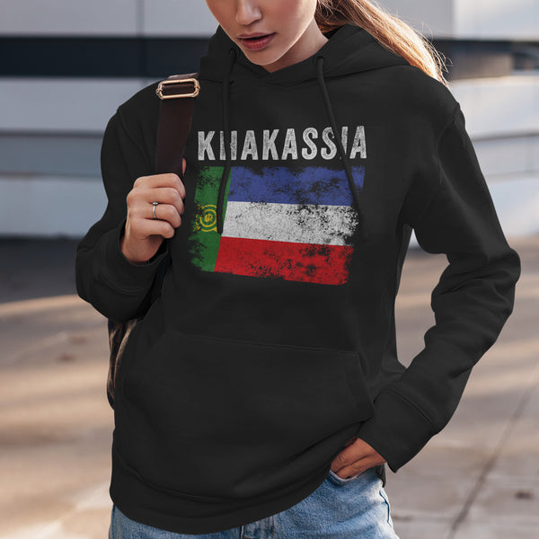 Khakassia Flag Distressed - Khakas Flag Hoodie