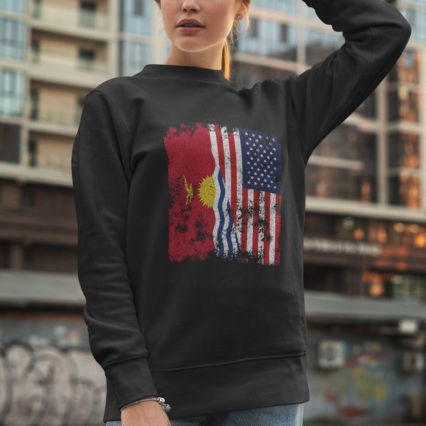 Kiribati USA Flag - Half American Sweatshirt