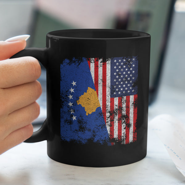 Kosovo USA Flag - Half American Mug