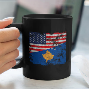 Kosovo USA Flag Mug
