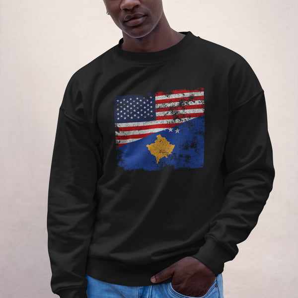 Kosovo USA Flag Sweatshirt