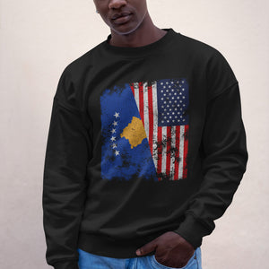 Kosovo USA Flag - Half American Sweatshirt