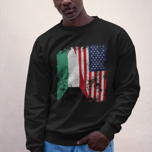 Kuwait USA Flag - Half American Sweatshirt