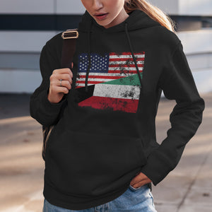 Kuwait USA Flag Hoodie