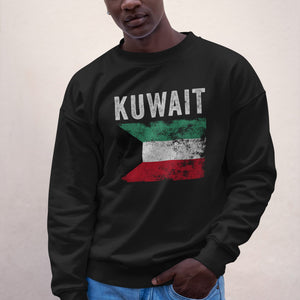 Kuwait Flag Distressed - Kuwaiti Flag Sweatshirt