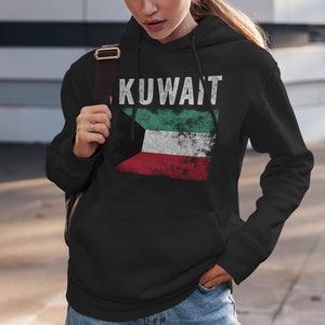 Kuwait Flag Distressed - Kuwaiti Flag Hoodie
