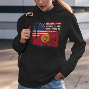 Kyrgyzstan USA Flag Hoodie