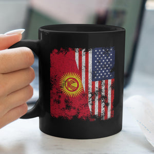 Kyrgyzstan USA Flag - Half American Mug