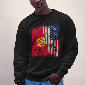 Kyrgyzstan USA Flag - Half American Sweatshirt