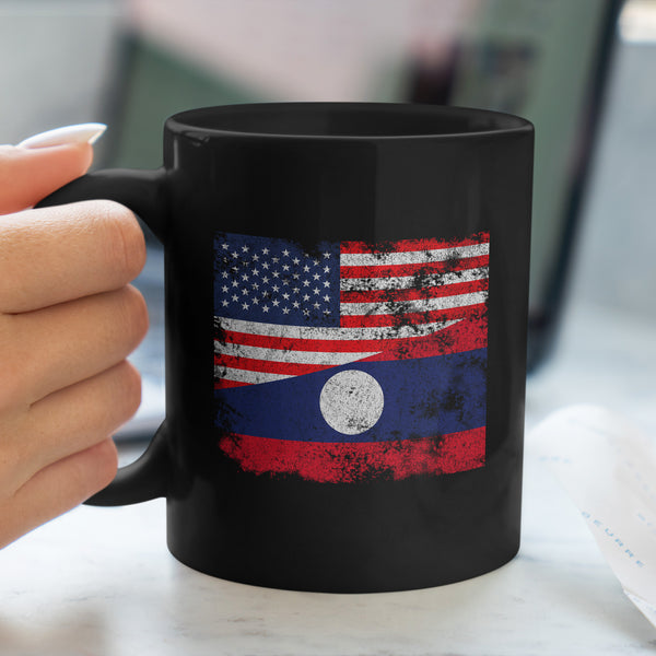 Laos USA Flag Mug