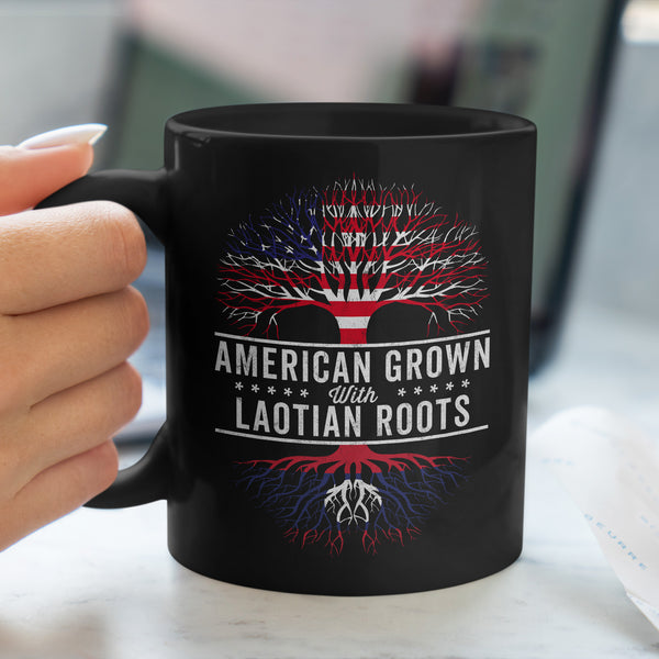 American Grown Laotian Roots Flag Mug