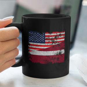 Latvia USA Flag Mug