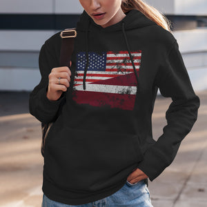 Latvia USA Flag Hoodie