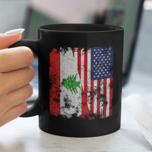Lebanon USA Flag - Half American Mug