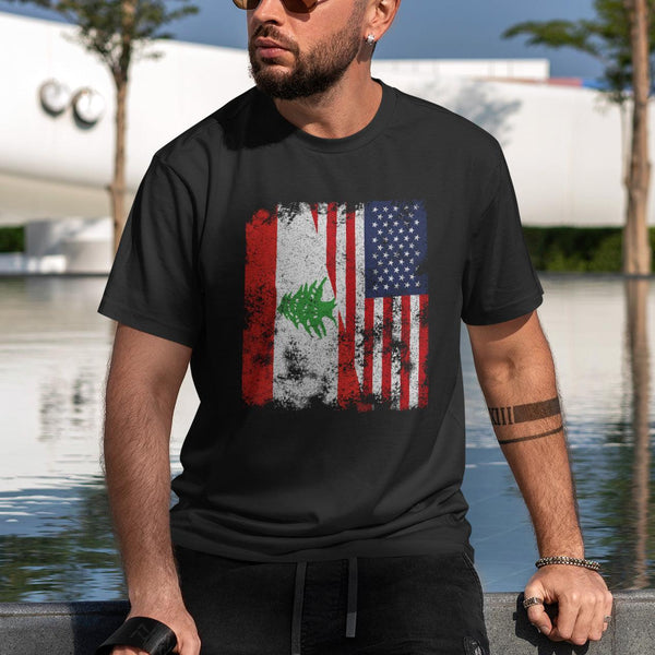 Lebanon USA Flag - Half American T-Shirt